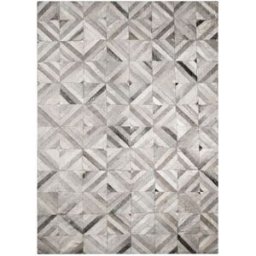 Sia Deco Alfombra decorativa efecto parquet en cuero hairon gris 230x160