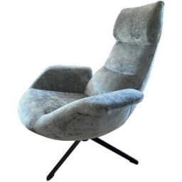 Mathi Design Sillón giratorio de terciopelo gris plateado