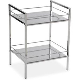 Versa Home Mueble de baño con 2 estantes en acero plateado