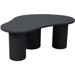 Oviala Mesa de centro en mdf con decoración en melamina negra
