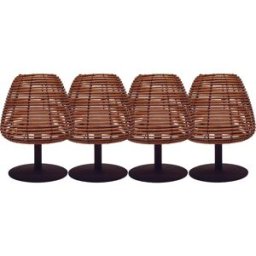 LUMISKY Juego de 4 lámparas de mesa led inalámbricas marrón h25cm