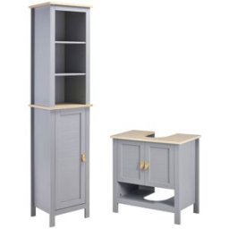 Kleankin Conjunto de baño 39x30x168 cm gris
