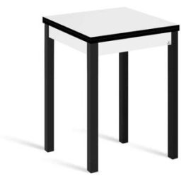 Portus Mesa cocina alta extensible libro 65(130)x65 cm blanco pata negro