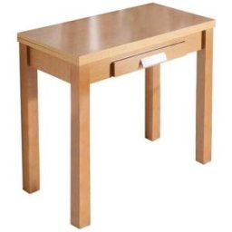 Pondecor Mesa extensible tipo libro en acabado roble. 80×40/80×76 cm