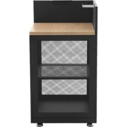 sweeek Módulo cocina exterior de acero y decoración de madera 1 estante,