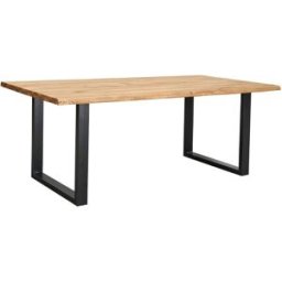 Home Heavenly Mesa comedor roble salvaje y patas metal 'u' 200x100 cm