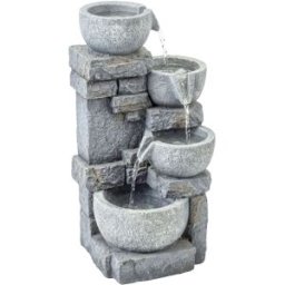 Outsunny Fuente de jardín 28x25x54.5 cm gris