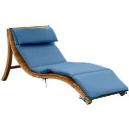 Axi Tumbona de jardín de madera fsc con techo desmontable y cojín, azul