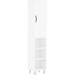 Maison Chic Aparador alto madera contrachapada blanco 34,5x34x180 cm