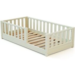 Jurababy Cama infantil a ras de suelo de madera 70x140 cm - blanco