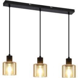 Nettlife Aksel - lámpara colgante de metal, color negro, 68 cm, e27, máx. 25 w