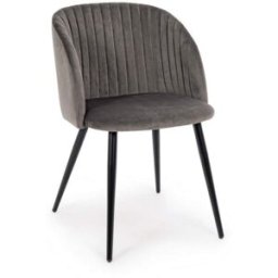 Bizzotto Juego de 2 sillas de comedor de fibra sintética, gris