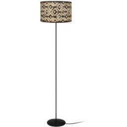 Tosel Lámpara de pie columna metal negro pantalla multicolor