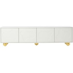 MODFU Mueble tv 4 puertas con diseño nube 180 cm blanco