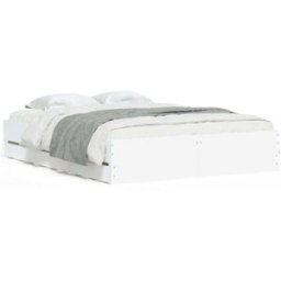 Maison Chic Cama matrimonial cama con cajones madera blanco 140x200 cm