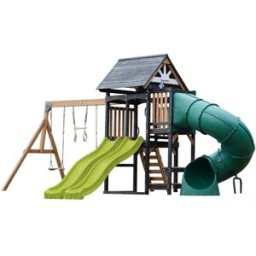 Axi Parque infantil, 2 columpios - tobogán verde claro, 2 tubulares