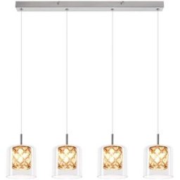 Nettlife Achim - lámpara colgante de metal, color plata, 58 cm, g9, máx. 25 w