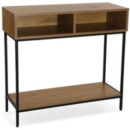 Versa Home Consola recibidor de entrada en aglomerado efecto madera y metal negro