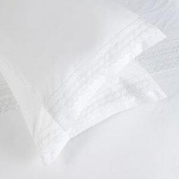 Casa da Laura Sábanas 100% algodón bordado blanco cama 105 1 almohada 45 x 125 cm