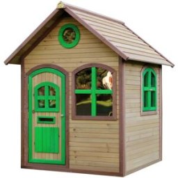 Axi Casita infantil con ventanas, de madera fsc, marrón/verde