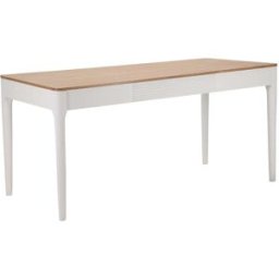 Mauro Ferretti Mesa de comedor rectangular de madera blanca y marrón cm 180x90x80
