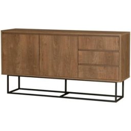 Dmora Consola efecto madera nogal, negro 140x36 h72 cm