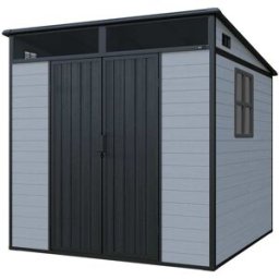 Axi Caseta de jardín de silicona, 94,5 x 215 x 206 x 204 cm / 4,4 m², gris