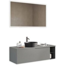 AQA DESIGN Mueble de baño 5 piezas en mdf gris