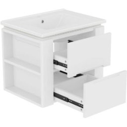 Urban Meuble Mueble bajo lavabo suspendido con luz led y sensor, blanco