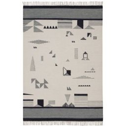 Carpet Living Alfombra de decoración en lana blanco y negro 160x230cm