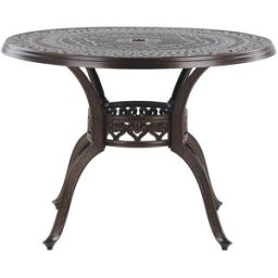 Beliani Mesa de comedor 4 personas de metal marrón