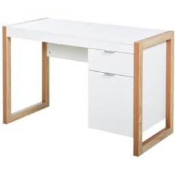Homcom Mesa de escritorio 112.5x50x75.5 cm blanco
