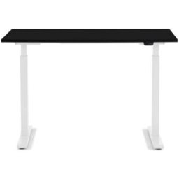 Kare Design Escritorio ajustable, sentado/de pie, acero blanco y negro L140