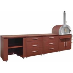 Oviala Cocina exterior de 4 piezas con horno de pizza de ladrillo
