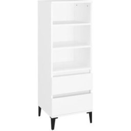 Maison Chic Aparador alto madera contrachapada blanco 40x36x110 cm