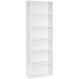 VASAGLE Estantería de 6 niveles de 60 x 24 x 178,5 cm de color blanco