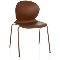 hjh OFFICE Silla de plástico marrón rojizo
