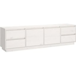 Maison Chic Mueble tv madera maciza de pino blanco 176x37x47,5 cm