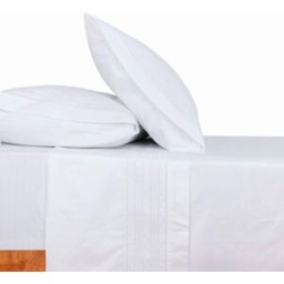 Casa da Laura Sábanas 100% algodón 1000 hilos bordado blanco cama 135/140 1 almoha