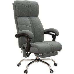 Maison Chic Silla de oficina de terciopelo gris 64x70x117 cm