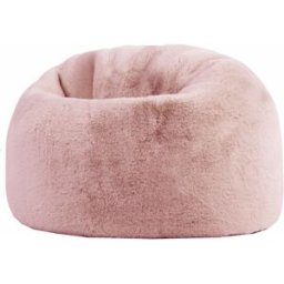 Icon Puf infantil clásico de piel sintética de conejo rosa