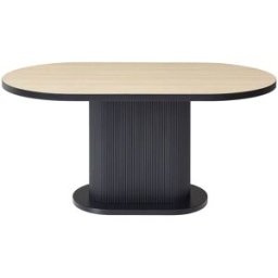 Unique Mesa de comedor madera negro, color natural claro