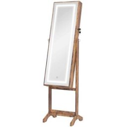 Homcom Espejo joyero 46x36.5x151.5 cm marrón rústico