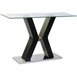 Fijalo Consola de cristal templado y mdf en negro 120x40x76cm
