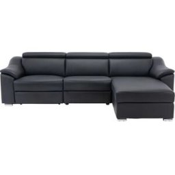 Unique Sofá rinconera piel negro