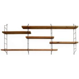 Hannun Estantería de pared de madera maciza de color marrón