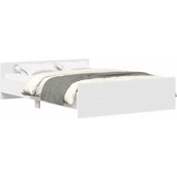 Maison Chic Cama matrimonial con cabecero piecero madera blanco 150x200 cm