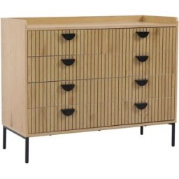 Oviala Cómoda con 5 cajones en mdf con decoración de melamina de madera