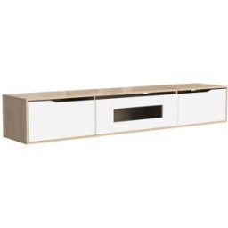 Urban Meuble Moderno mueble de TV de 180 cm en madera blanca brillante con LED