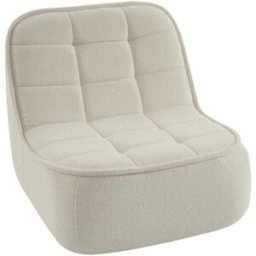 sweeek Sillón envasado al vacío de borreguito, blanco roto